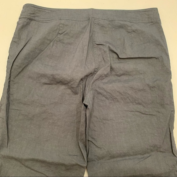 EILEEN FISHER Dark Charcoal Gray Linen-Viscose Spandex Blend Pants Size 12 - Picture 6 of 10